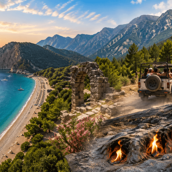 Kemer Olympos Beach & Chimera Jeep Safari (Ciralı-Flames of Chimera)